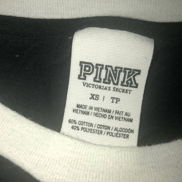 Black and White Maroon Logo Top From Pink SMALL - Picture 6 of 6